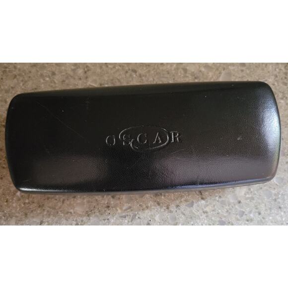 Oscar de la Renta Black Faux Leather Hard Glasses Eyeglass Case Protective - Picture 3 of 3